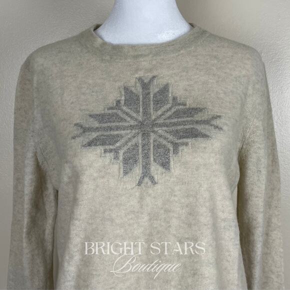 Rare Snowflake Wool Blend Sweater Alt ASO Lorelai Gilmore Girls Cream Silver - Picture 8 of 10